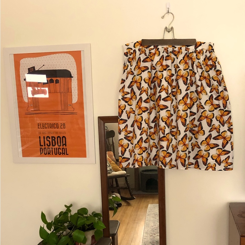 ModCloth Monarch Butterfly A-line Skirt with Pockets!